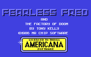 Fearless Fred and the Factory of Doom Title Screen